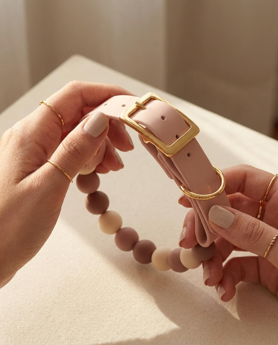 Nude Mauve — Bows & Paws Collar